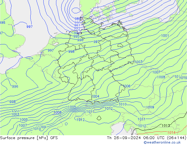 Yer basıncı GFS Per 26.09.2024 06 UTC