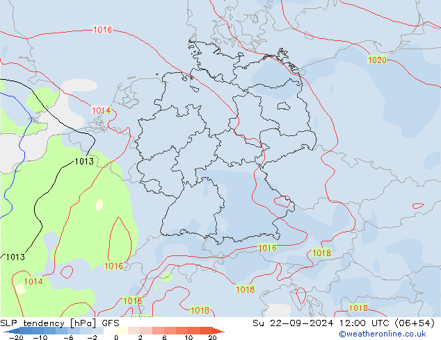 SLP tendency GFS Ne 22.09.2024 12 UTC