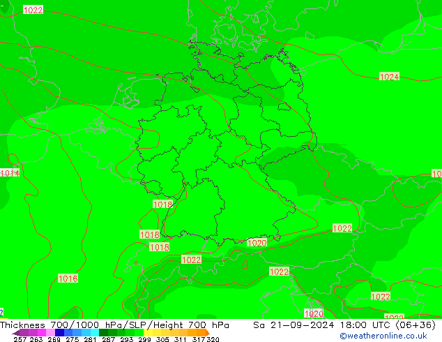 Thck 700-1000 hPa GFS Září 2024