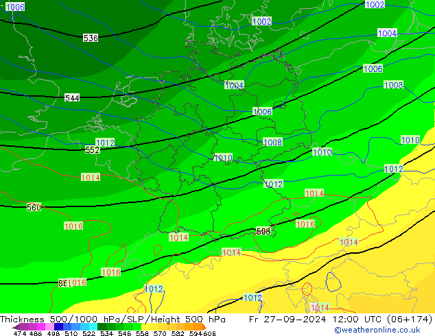 Thck 500-1000hPa GFS September 2024