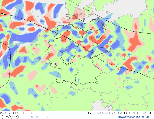 V-Adv. 500 гПа GFS пт 20.09.2024 12 UTC