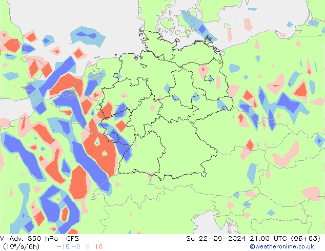 V-Adv. 850 hPa GFS dim 22.09.2024 21 UTC