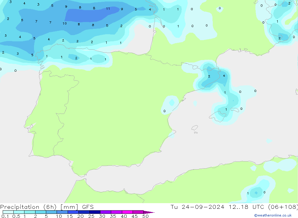 Z500/Rain (+SLP)/Z850 GFS mar 24.09.2024 18 UTC