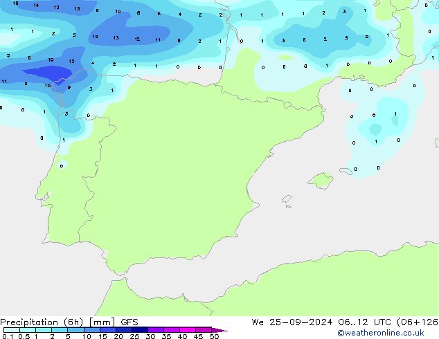 Z500/Rain (+SLP)/Z850 GFS We 25.09.2024 12 UTC