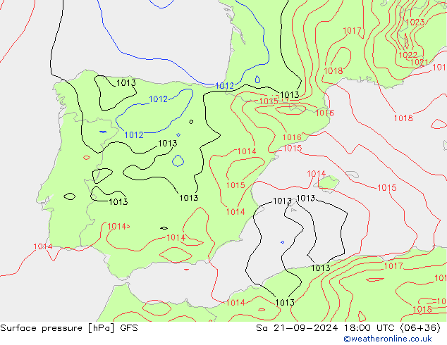 GFS: Sáb 21.09.2024 18 UTC