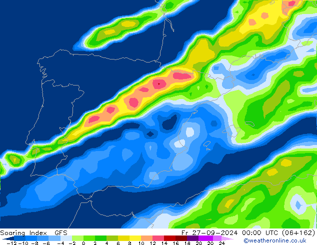 Soaring Index GFS vie 27.09.2024 00 UTC