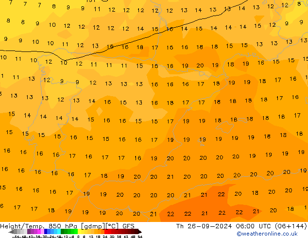 Z500/Rain (+SLP)/Z850 GFS чт 26.09.2024 06 UTC