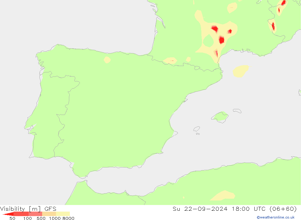 видимость GFS Вс 22.09.2024 18 UTC