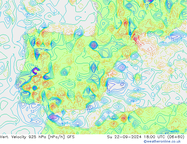 Vert. Velocity 925 hPa GFS Su 22.09.2024 18 UTC