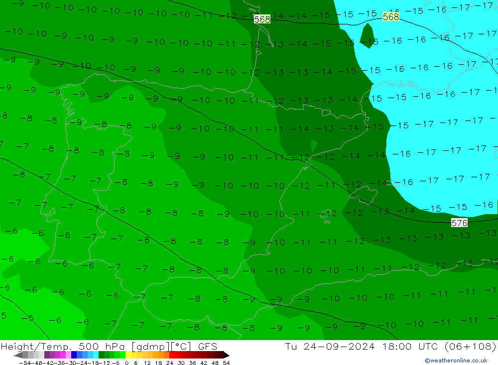 Z500/Rain (+SLP)/Z850 GFS mar 24.09.2024 18 UTC