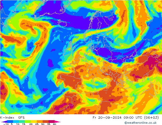 K-Index GFS Fr 20.09.2024 09 UTC