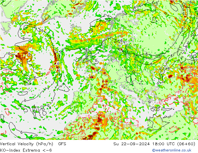 Convection-Index GFS nie. 22.09.2024 18 UTC