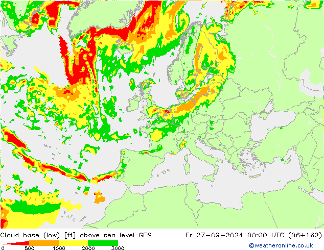 Cloud base (low) GFS vie 27.09.2024 00 UTC