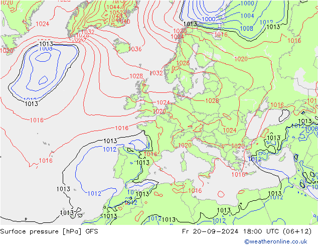 Surface pressure GFS Fr 20.09.2024 18 UTC