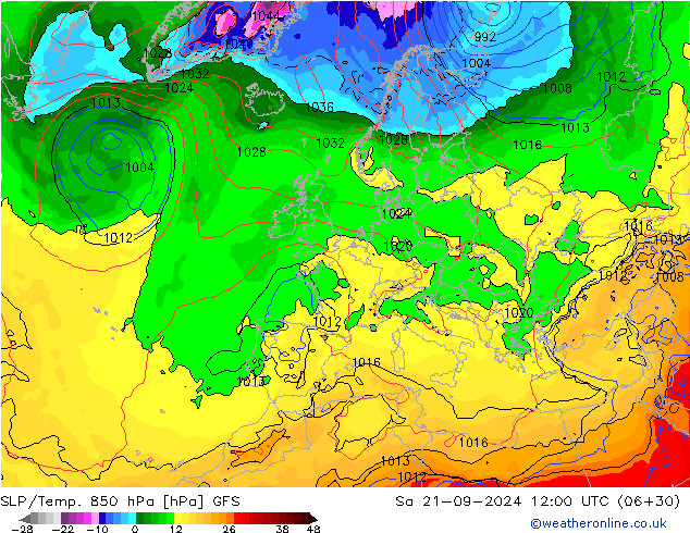 SLP/Temp. 850 hPa GFS  2024