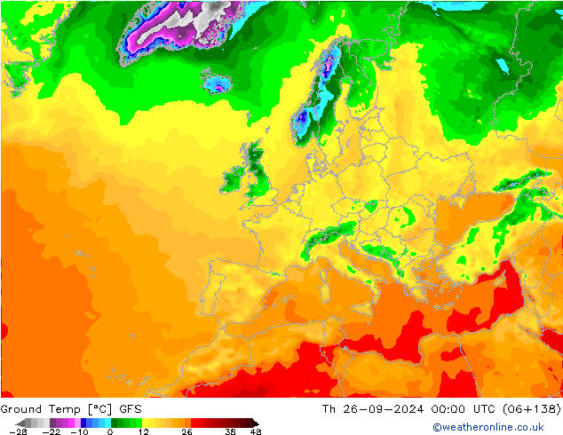 Ground Temp GFS Th 26.09.2024 00 UTC