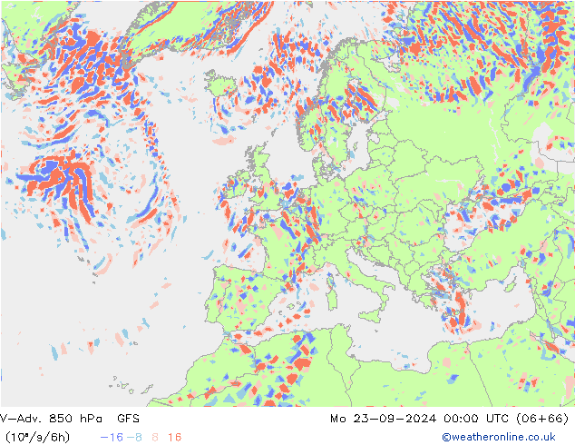 V-Adv. 850 hPa GFS Mo 23.09.2024 00 UTC