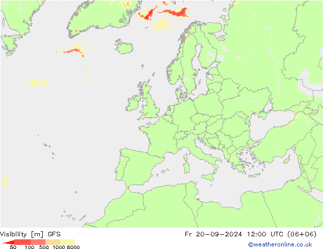 Visibility GFS Fr 20.09.2024 12 UTC