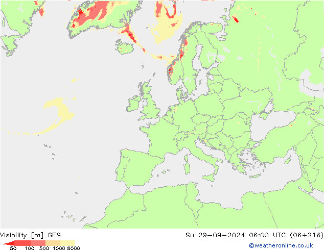 Visibilité GFS dim 29.09.2024 06 UTC