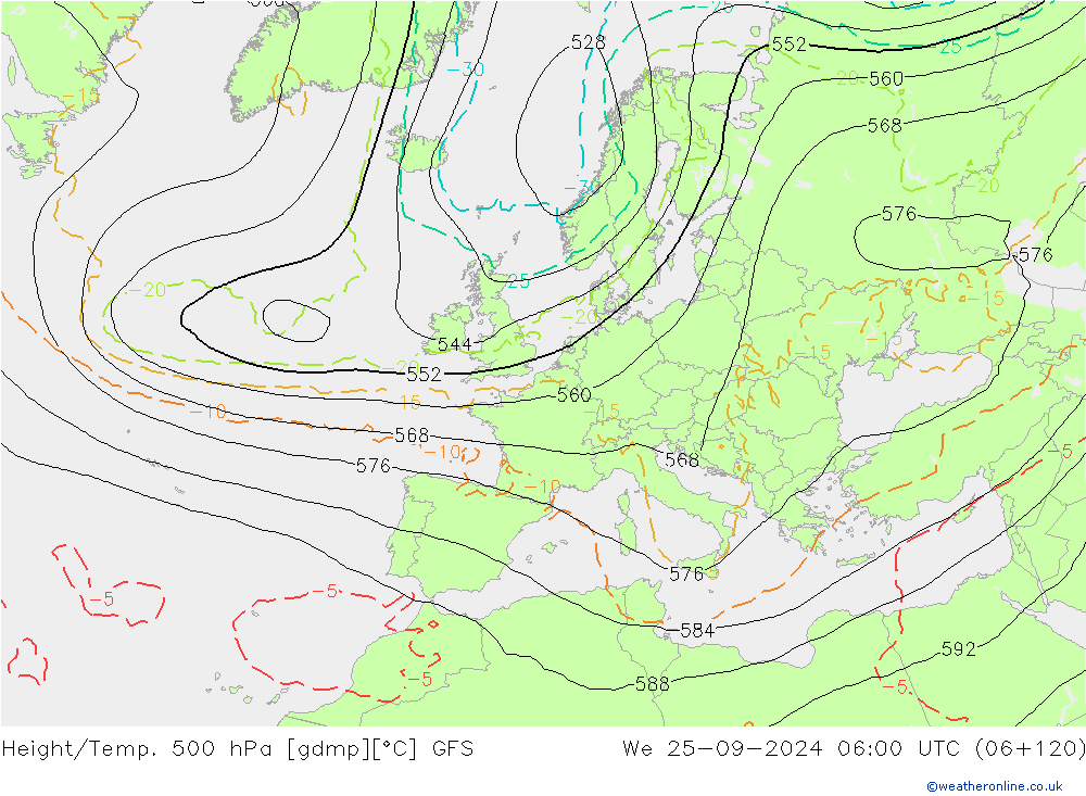 GFS: mer 25.09.2024 06 UTC