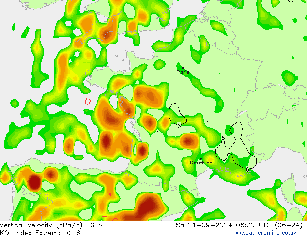 Convection-Index GFS Sa 21.09.2024 06 UTC