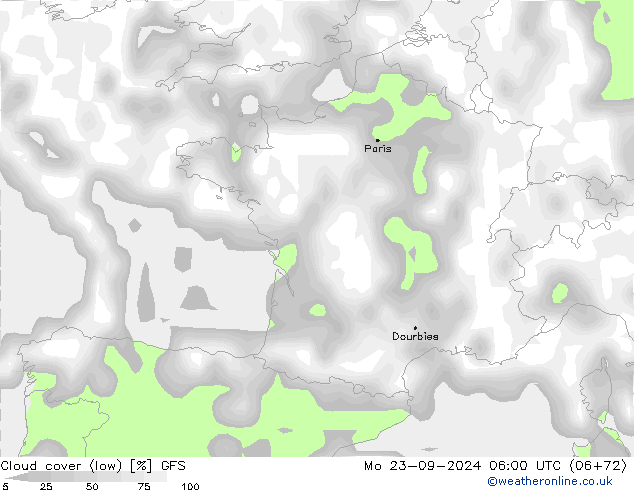 nuvens (baixo) GFS Seg 23.09.2024 06 UTC