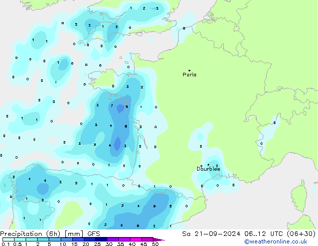 Z500/Rain (+SLP)/Z850 GFS Sa 21.09.2024 12 UTC