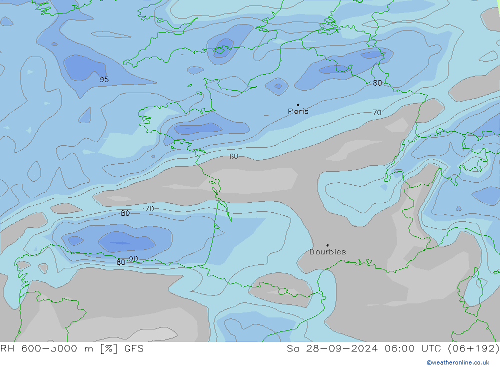 RV 600-3000 m GFS za 28.09.2024 06 UTC