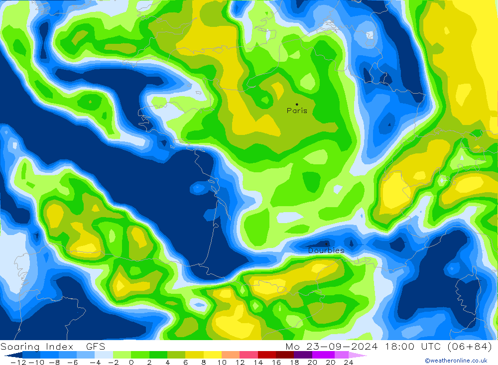 Soaring Index GFS Mo 23.09.2024 18 UTC