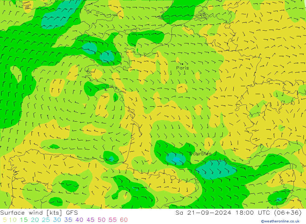  10 m GFS  21.09.2024 18 UTC