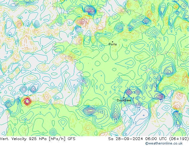 Vert. snelheid 925 hPa GFS za 28.09.2024 06 UTC