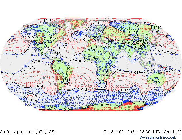 GFS: wto. 24.09.2024 12 UTC