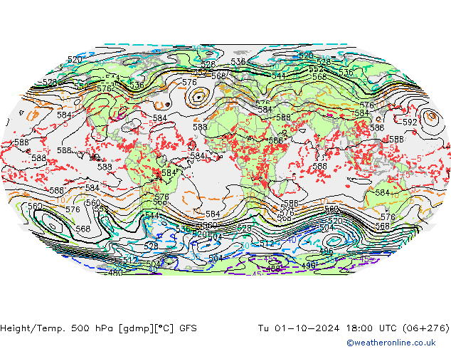 Geop./Temp. 500 hPa GFS mar 01.10.2024 18 UTC