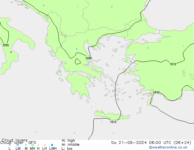 Cloud layer GFS Sa 21.09.2024 06 UTC