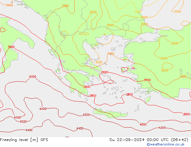 Donma Seviyesi GFS Paz 22.09.2024 00 UTC