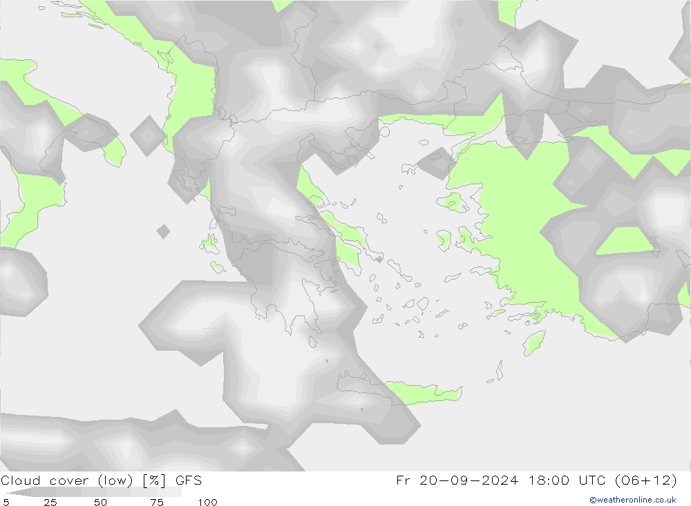 Nubi basse GFS ven 20.09.2024 18 UTC