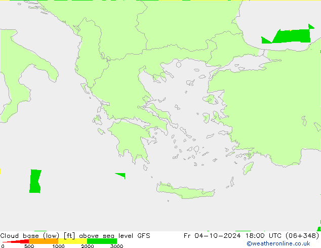 Alçak Bulut Alt Sınırı GFS Cu 04.10.2024 18 UTC