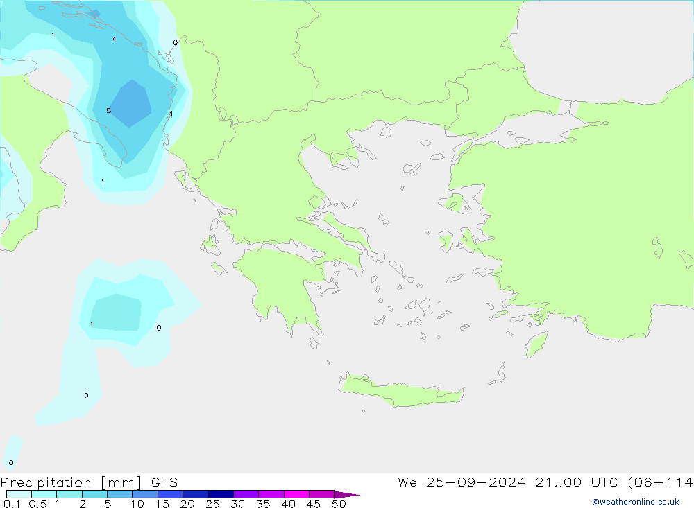 Neerslag GFS wo 25.09.2024 00 UTC