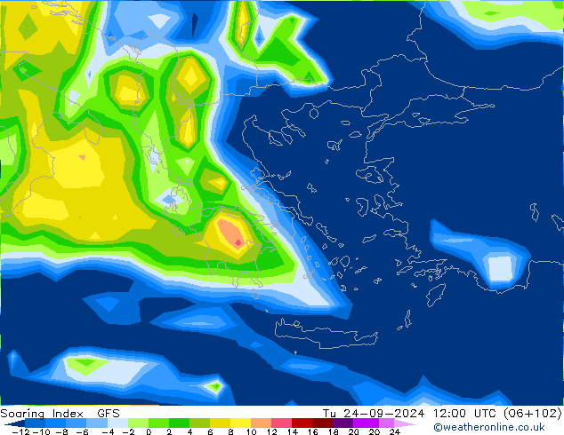 Soaring Index GFS Tu 24.09.2024 12 UTC