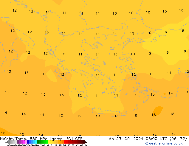 Yükseklik/Sıc. 850 hPa GFS Eylül 2024