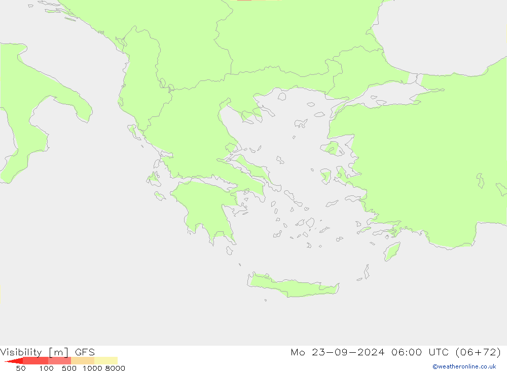 Visibility GFS Mo 23.09.2024 06 UTC