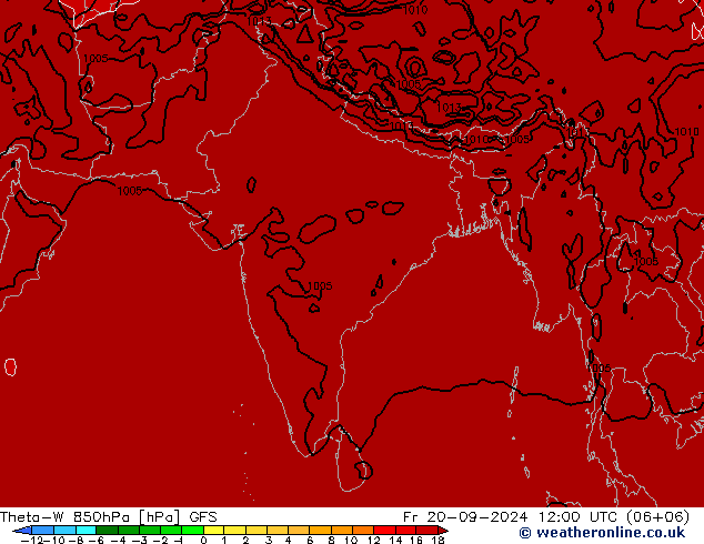 Theta-W 850hPa GFS vr 20.09.2024 12 UTC