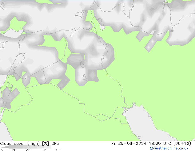 nuvens (high) GFS Sex 20.09.2024 18 UTC