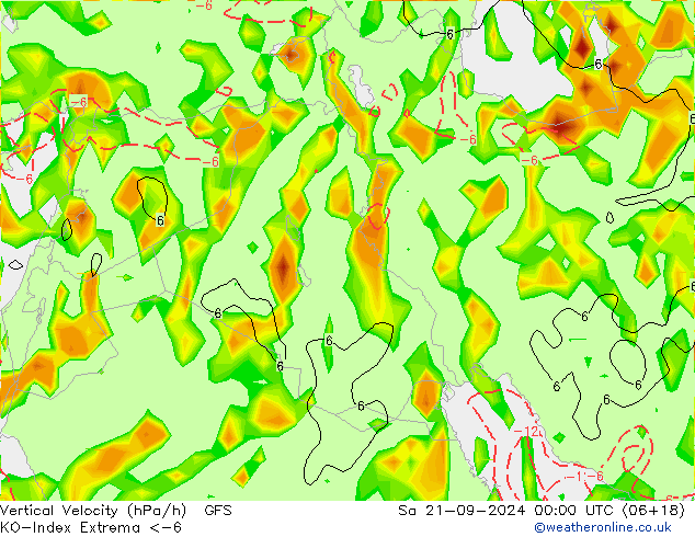 Convection-Index GFS sam 21.09.2024 00 UTC