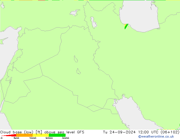 Wolkenbasis (Laag) GFS di 24.09.2024 12 UTC