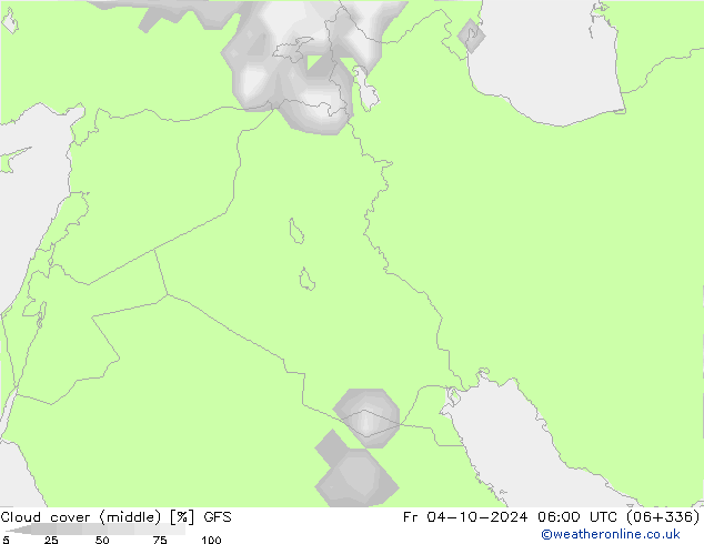 Cloud cover (middle) GFS Fr 04.10.2024 06 UTC