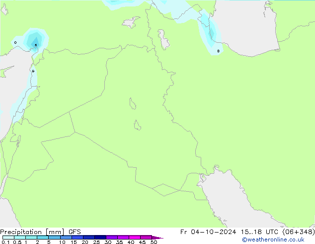 Srážky GFS Pá 04.10.2024 18 UTC