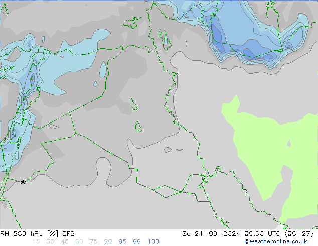 RH 850 hPa GFS  21.09.2024 09 UTC