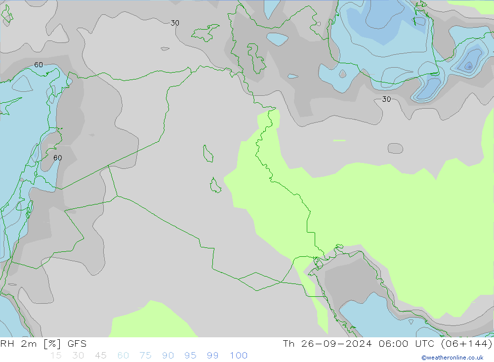 RH 2m GFS Th 26.09.2024 06 UTC