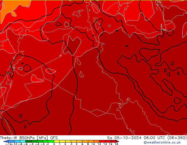 Theta-W 850hPa GFS Cts 05.10.2024 06 UTC